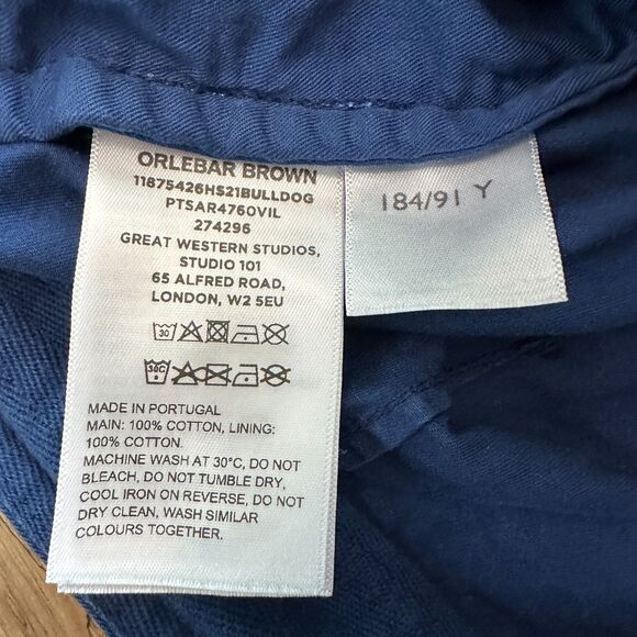 Orlebar Brown Bulldog Tailored Cotton Shorts Mens 36 Navy Blue Portugal - Picture 14 of 15